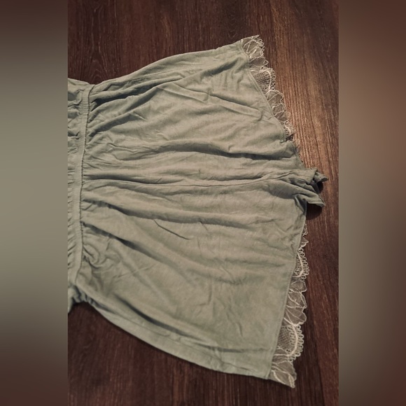 Target Women's Lace Trim Pajama Romper - Sage - Picture 4 of 5